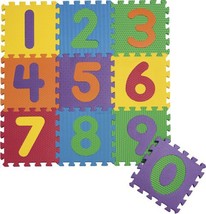 Foam Numbers Floor Puzzle Play Mat 12&quot; x 12&quot; x 5/8&quot; Tiles with Storage Case - £15.07 GBP