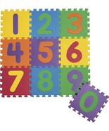 Foam Numbers Floor Puzzle Play Mat 12&quot; x 12&quot; x 5/8&quot; Tiles with Storage Case - £15.15 GBP
