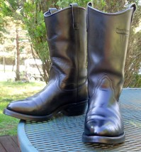 Mens Vintage USA MASON WESTERN Leather Western Boots Union Made Black Me... - £67.94 GBP