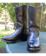 Mens Vintage USA MASON WESTERN Leather Western Boots Union Made Black Me... - £67.74 GBP