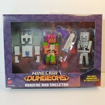 Minecraft Dungeons Adriene And Skeleton Figures Set Armour Sword Girl Lady - £15.87 GBP