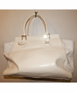 NEW LARGE CUIR ROSE CREAM SMOOTH LEATHER  SATCHEL - $167.31