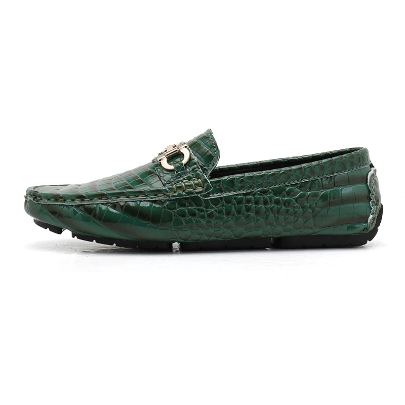 Big Size 38-48 Fashion Green Loafers Men Soft Comfy Slip-on Men&#39;s Casual Leather - £74.84 GBP