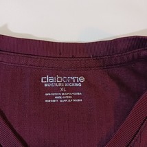 Claiborne Moisture Wicking V-Neck Men's Burgundy Long Sleeve Shirt Size XL  image 3