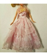 Handmade Pink Ball Gown Formal Long Dress Fits Barbie &amp; 11.5&quot; Dolls OOAK - £7.07 GBP