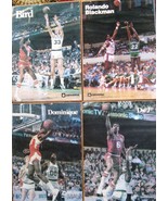 Lot 4 Vtg Posters NBA Stars 70s-80s Dominique, Dr.J, Bird Lary, Rolando ... - $1,887.99 MXN