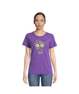Way to Celebrate Women&#39;s Halloween Flower Skull Graphic Tee Purple Size ... - $19.05 CAD