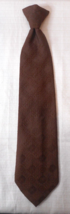 Mens Clip On Ties Pre-tied Necktie Snapper Dark Brown Textured 18&quot; - £7.73 GBP