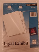 Avery 11370 Legal Exhibit Dividers 26 Tab Set Unpunched Brand New Sealed - £7.87 GBP