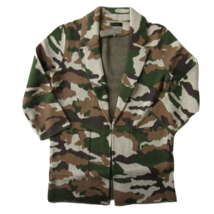 NWT J.Crew Sophie Coffee Camo Camouflage Open-Front Sweater Blazer Cardigan XS - £46.78 GBP