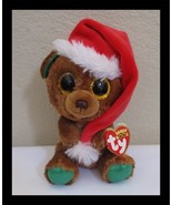 Ty Beanie Boos Nicholas Christmas Bear Big Gold Sparkle Eyes 6&quot; NEW - $18.33 CAD
