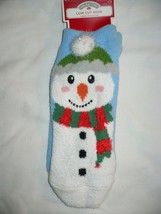 Holiday Time Women&#39;s Low Cut Cozy Socks Shoe Size 4-10 Snowman 1 Pair So Soft - £7.79 GBP
