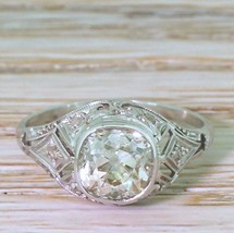 Unique Engagement Ring 2.75Ct Cushion Cut Diamond 14k White Gold Finish Size 9.5 - £107.72 GBP
