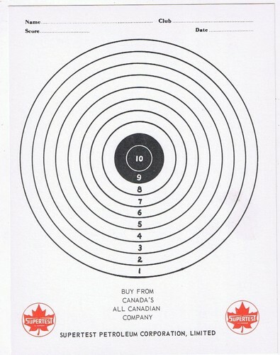 Vintage Supertest Petroleum Canada Rifle Target Bullseye Sheet - $3.57