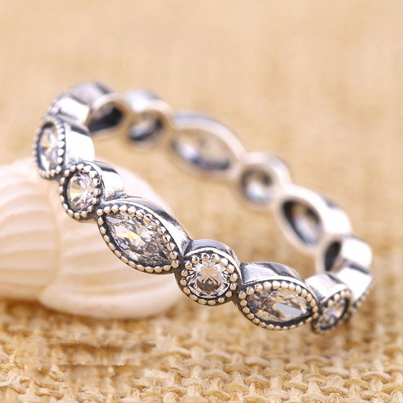 925 Sterling Silver Alluring Brilliant Marquise & Clear Zirconia For Women