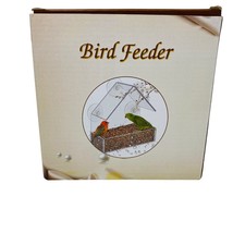 1pc Clear House Design Bird Feeding Acrylic Bird House Window Pet Bird Feeder - £3.94 GBP