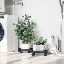 vidaXL Grey Polyethylene Medium Round Plant Trolley for Organizing Plants - $101.49