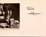 Vesele Velikonoce Happy Easter Czech Fantasy Bunny Eggs DB Postcard L1 - $6.88