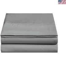 Value 2-Pack Twin Flat Sheets - Hypoallergenic Gray Double Brushed Micro... - $26.99