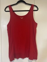 FADED GLORY SIZE XL RED TANK TOP ROUNDED NECK #525 - £16.10 GBP