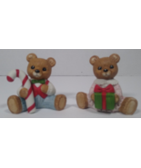 Set of 2 Ceramic Christmas Holiday Bears HOMCO Bear Figurines  # 5211 - £8.64 GBP