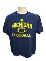 Adidas University of Michigan Football Adult Large Blue TShirt - £14.12 GBP