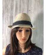 D&amp;Y 100% Paper Fedora, off white oval Design, 1 Size Fits Most Black/Whi... - $187.21 MXN