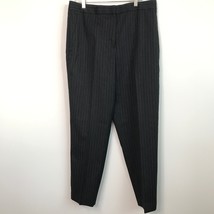 Rag &amp; Bone Altered Pants 10 Black Stripe Tapered Ankle Crop Flat Front S... - $45.39