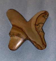 Butterfly Shaped Shape Stone White Brown Jasper Polished 1.75” H x 1.5” W - $7.60