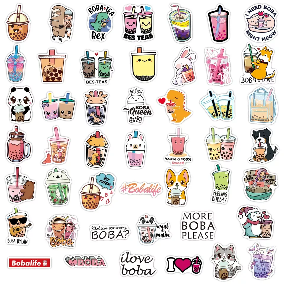 47pcs Vinyl Cute bubble tea Sticker Pack For Laptop Water Bottle - $9.99