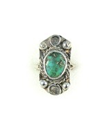 Vintage Turquoise Ring 7.9 g Real Solid Sterling Silver .925 Size 6 - £88.42 GBP