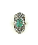 Vintage Turquoise Ring 7.9 g Real Solid Sterling Silver .925 Size 6 - £89.62 GBP