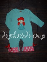 NEW Boutique Baby Girls Princess Ariel Little Mermaid Romper Jumpsuit - £6.75 GBP