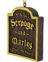 NO PACKAGING Scrooge &amp; Marley Counting House Sign Ornament Xmas Story - $10.00