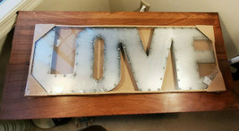 Nordstroms 30&quot; H x 11.5&quot; W x 1.25&quot; D &quot;LOVE&quot; Silver Metal Wall Hanging (NEW) - £59.35 GBP