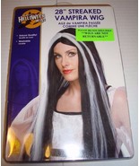 Rubies 28&quot; Streaked Vampira Wig Black Gray Halloween Costume Rubie&#39;s - £18.34 GBP