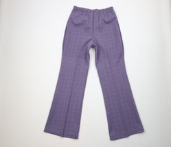 Vintage 70s Streetwear Womens 14 Knit Whip Cord Bell Bottoms Pants Purpl... - £53.56 GBP