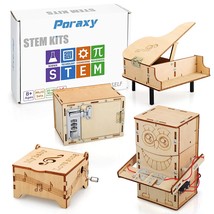 4 Set Stem Kit, Wooden Building Kits, Stem Projects For Kids Ages 8-12, Music Bo - £31.45 GBP