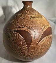Joan Serra - Mid Century Spanish Ceramic Vase Brown Circa 50&#39;s - £331.60 GBP