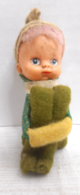 Knee Hugger Pixie Elf Felt Doll Ornament Retro Mid-Century Christmas Decor 4&quot; - £15.71 GBP