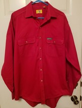 Vtg Duck Head Mens Red sz Large L/S Button Up Shirt 2 Chest Pockets Made In USA - £12.96 GBP