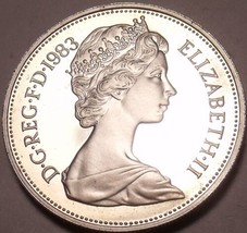Large Cameo Proof Great Britain 1983 10 Pence~Proofs Are Best~Crowned Li... - £5.57 GBP