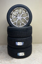 22&quot; Chrome Snowflake Wheels All Season Tires Fit 2000-2024 Chevy Silverado Tahoe - £1,882.11 GBP