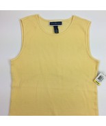 Macy&#39;s Karen Scott Women&#39;s Lemon Twist Yellow Tank Top T-Shirt Medium ED... - £15.93 GBP