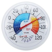 Taylor Precision Products 6751 13.25-Inch Wind Chill/Heat Index Thermometer and - £38.29 GBP