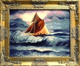 Alexander Antanenka-Storm In The Quiet Harbor-Framed ORIG Oil/Canvas/Signed/LOA - £1,135.28 GBP