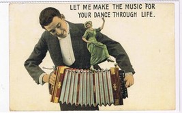 Postcard Make Music For Your Dance Through Life Old Fashioned Love Repro... - $2.75