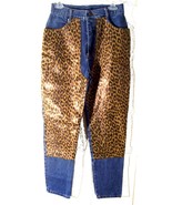 Jokko Jeans Denim Animal Leopard Print Accents Blue Jeans Size 11 - £97.31 GBP
