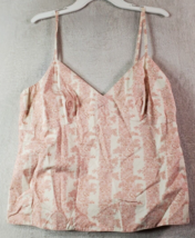 J.CREW Camisole Top Womens Large White Floral Sleeveless V Neck Side Snap Button - £10.62 GBP