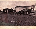 Plowing Da Vapore Finney Contea Kansas Ks 1909 Household Cartolina Club D2 - £45.38 GBP